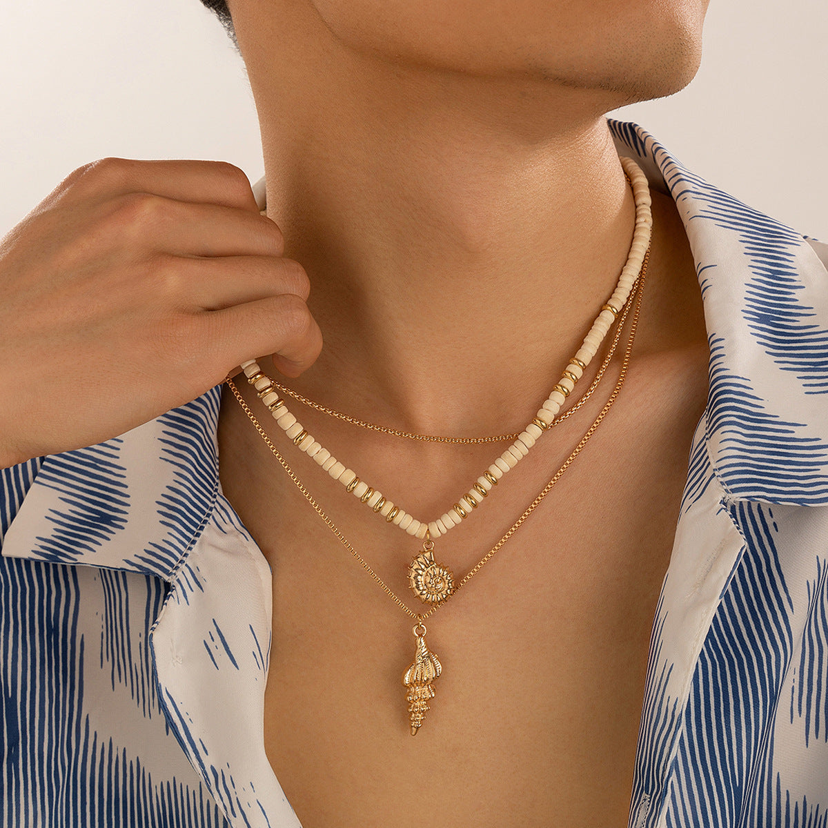 Gold-Plated Artificial Baeded MInimal Necklace