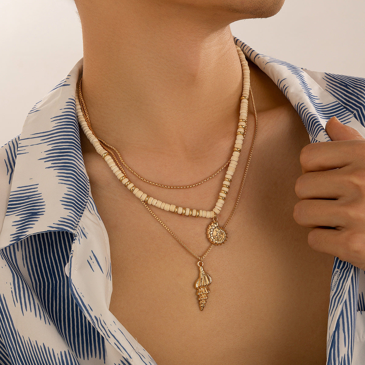 Gold-Plated Artificial Baeded MInimal Necklace