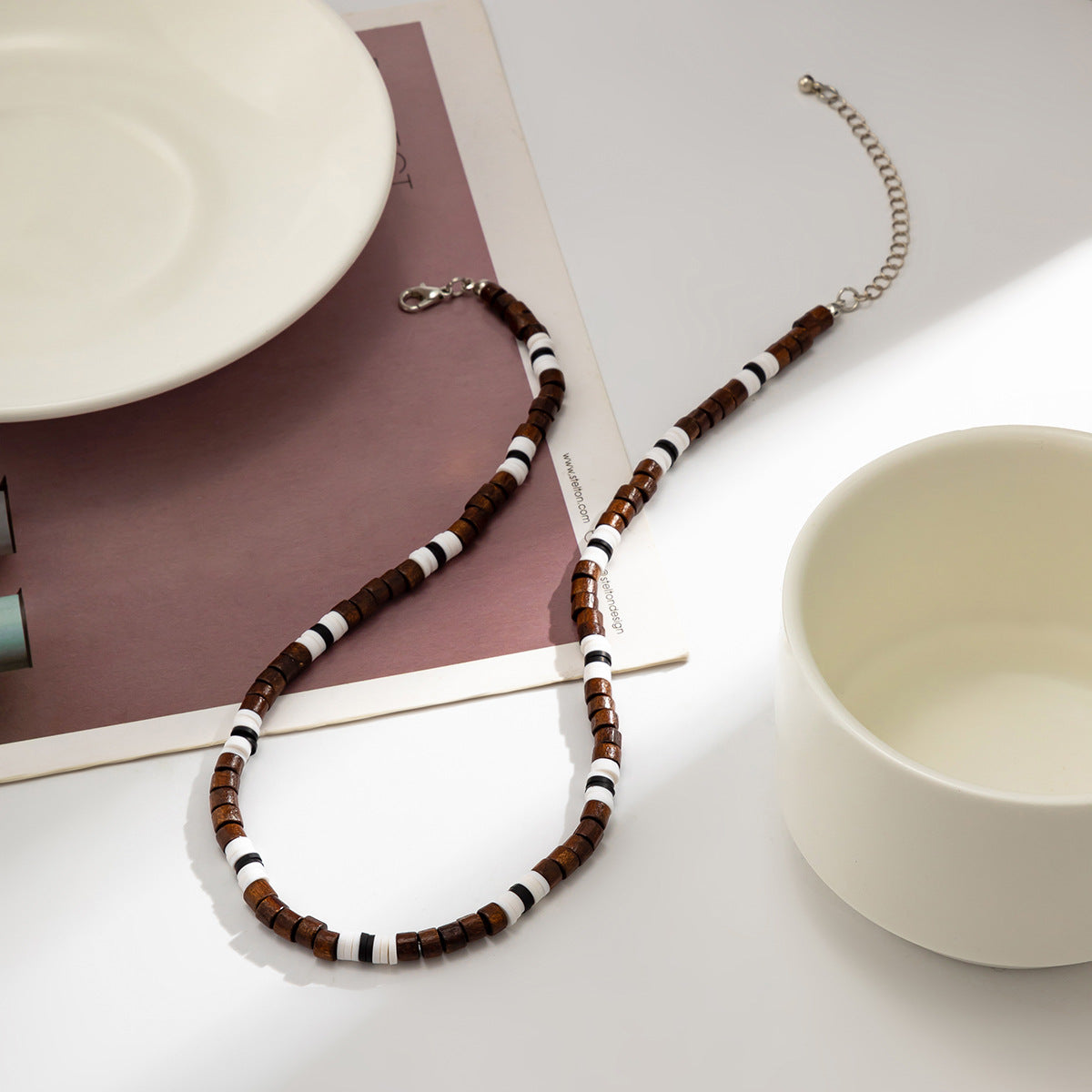 Women Silver-Plated Enamelled Necklace