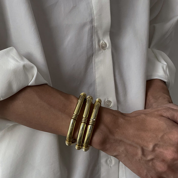 Men Gold-Plated Kada Bracelet