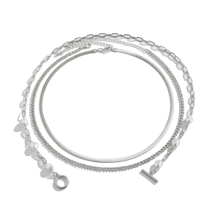 Silver-Plated Artificial Stones Beaded Necklace