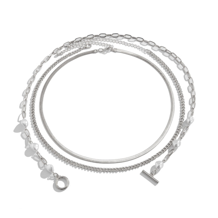 Silver-Plated Artificial Stones Beaded Necklace