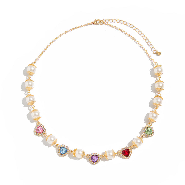 Gold-Plated Artificial Stones Studded And Beaded Necklace