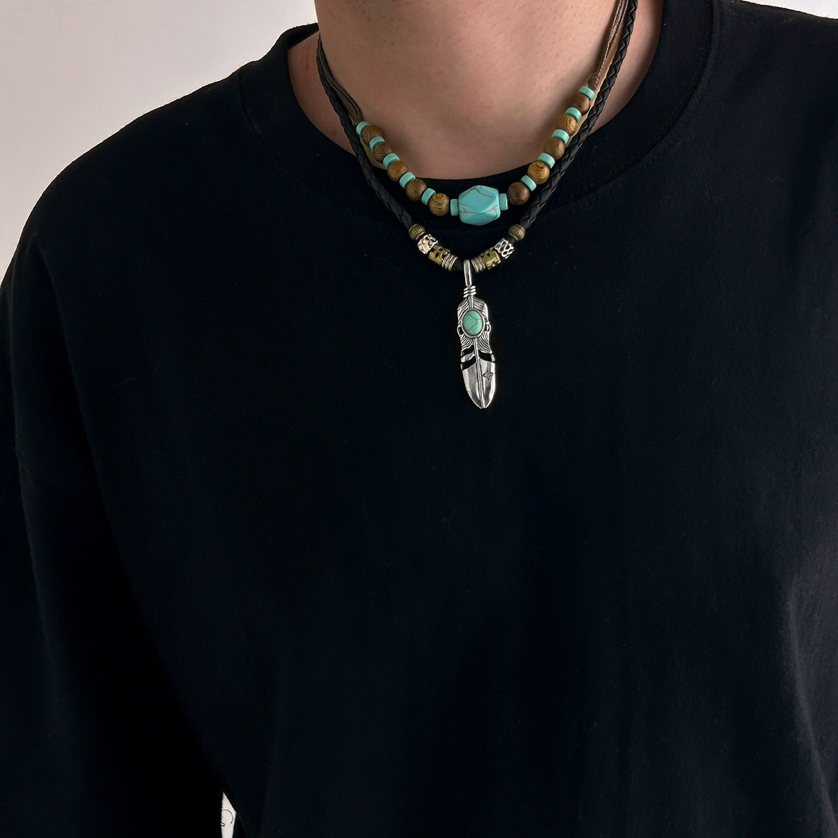 Silver-Plated Artificial Stones Studded And Beaded Necklace
