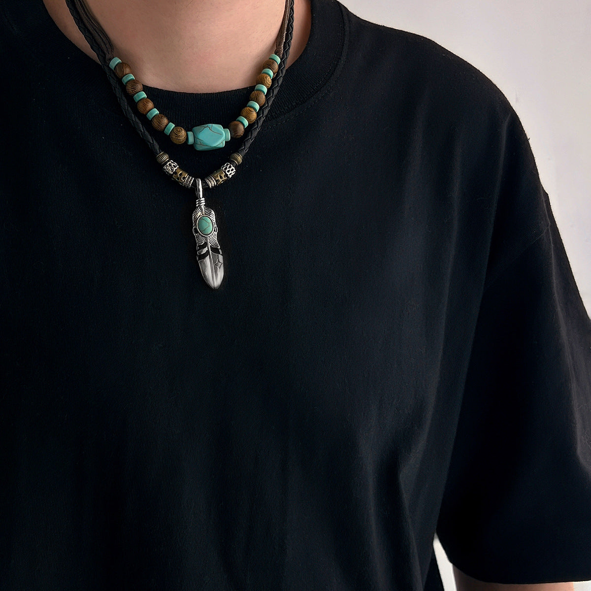 Silver-Plated Artificial Stones Studded And Beaded Necklace
