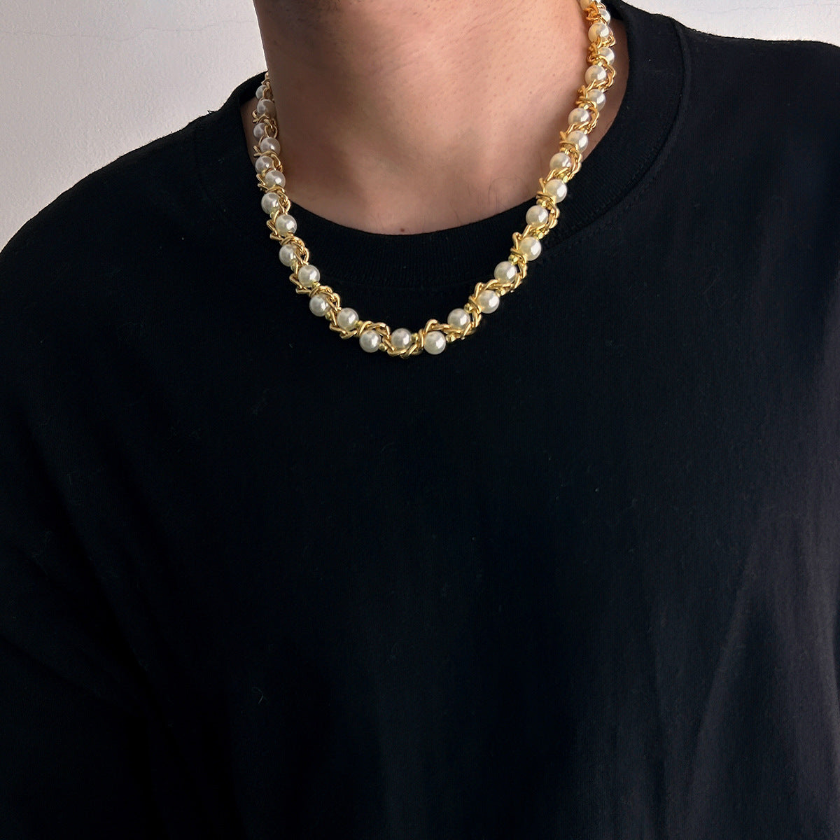 Gold-Plated Pearls Beaded Minimal Necklace