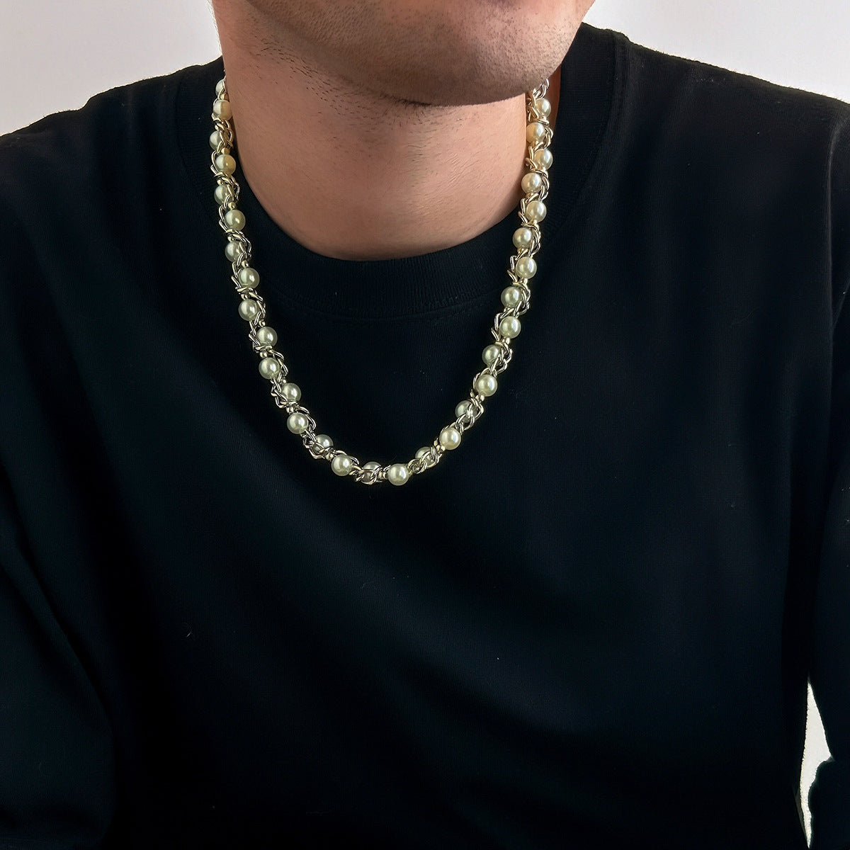 Silver-Plated Artificial Stones Beaded Necklace
