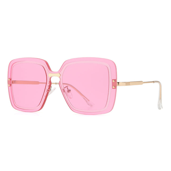 Men UV Protected Lens Metal Oversized Sunglasses M113JS8522B_F