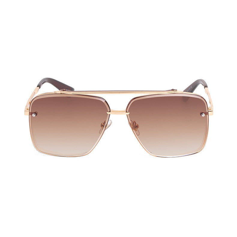 Men Metal Rimless Wayfarer Sunglasses