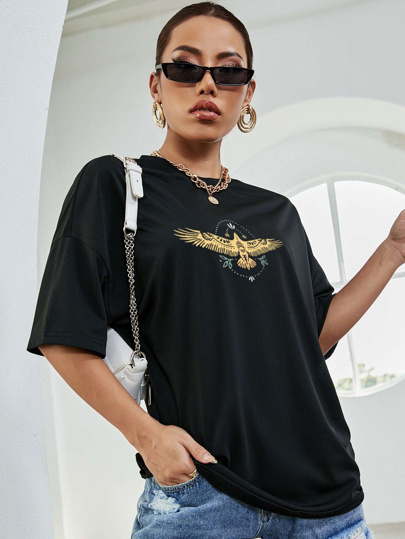 Black Kimono Sleeve Top