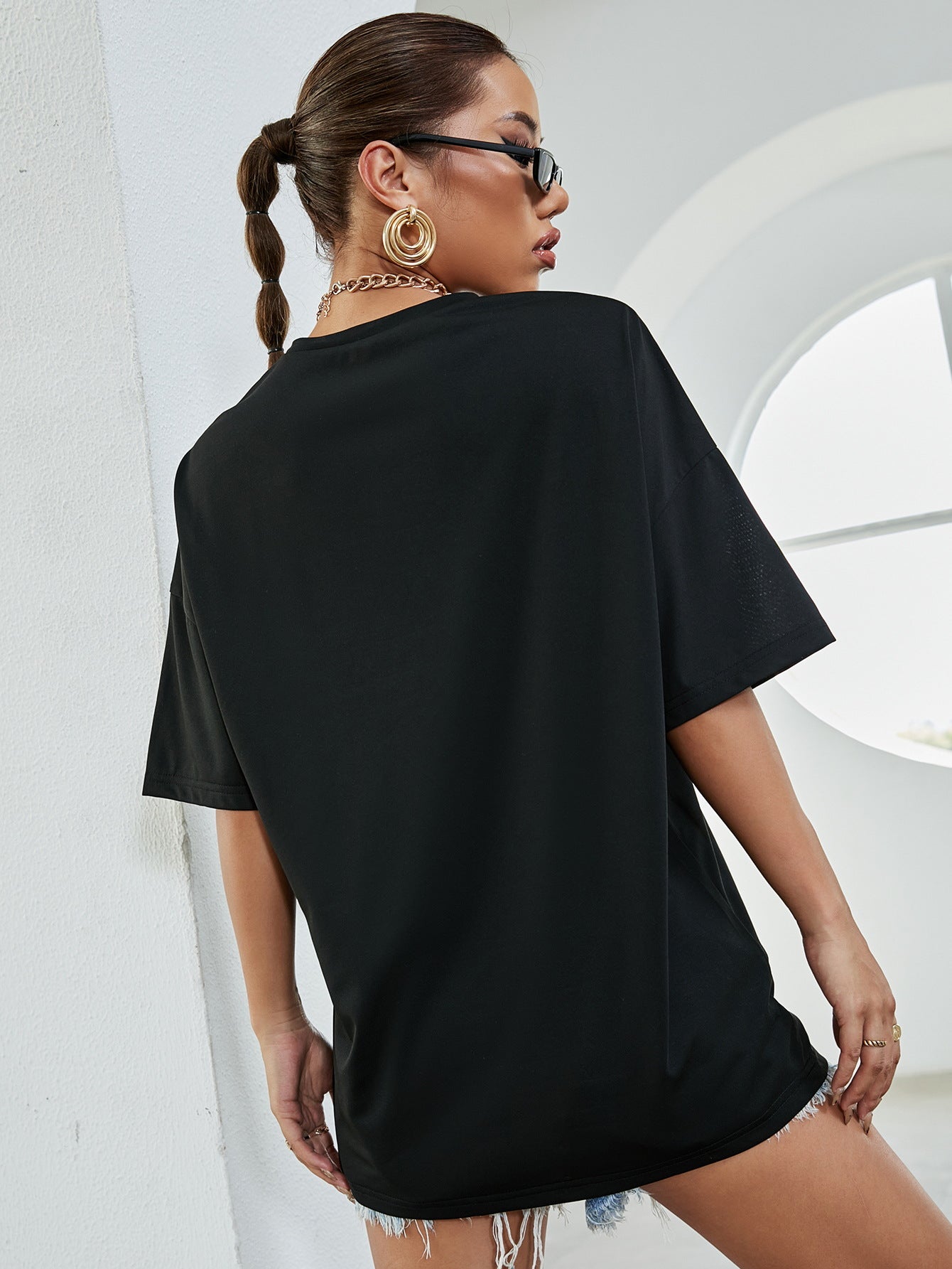 Black Kimono Sleeve Top