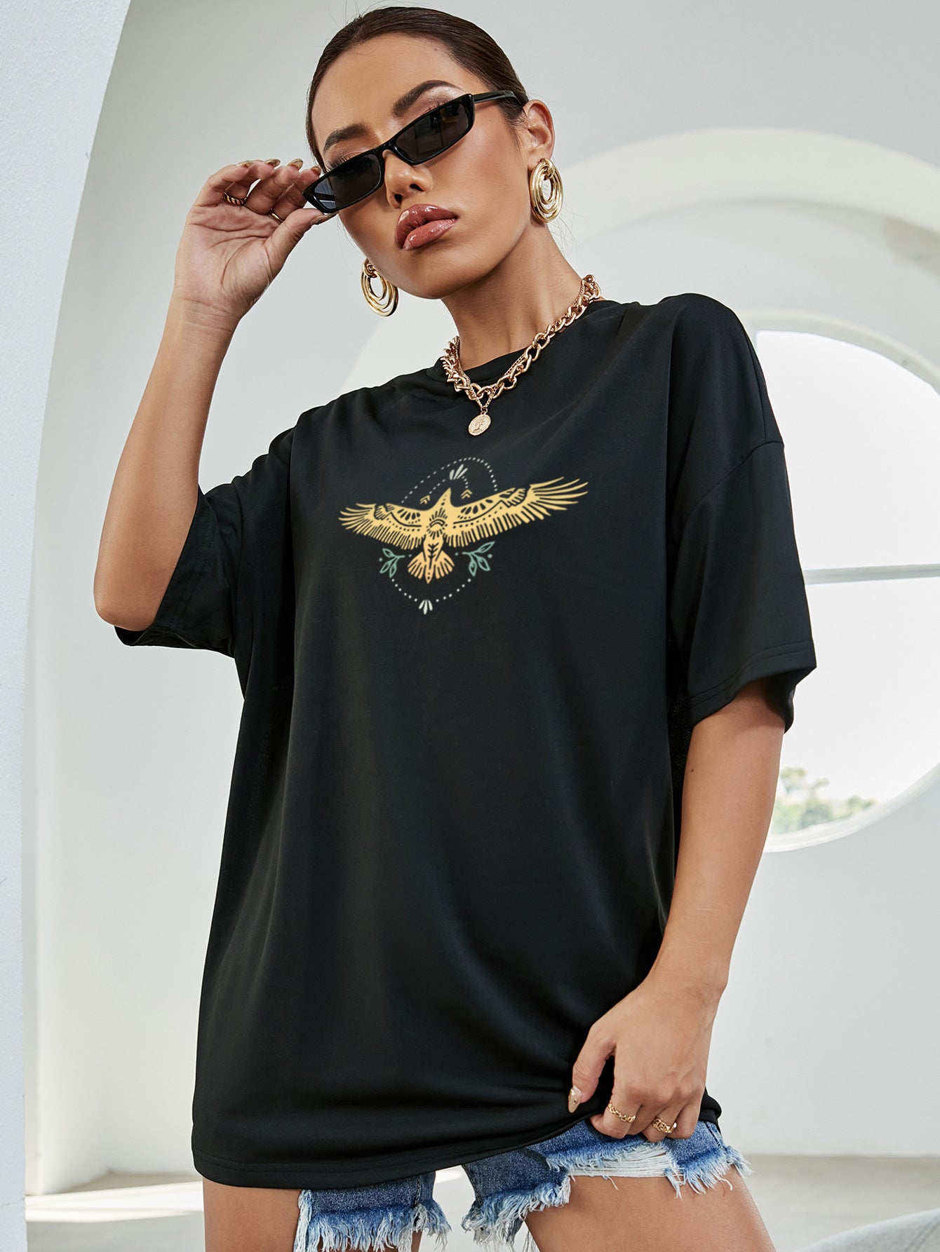 Black Kimono Sleeve Top