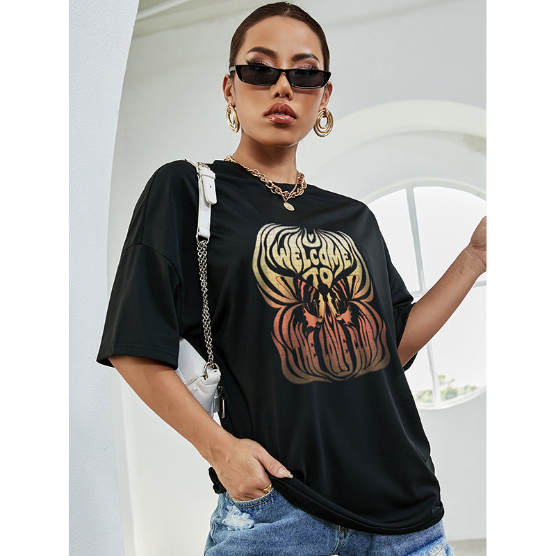 Black & Gold Typography Oversized T-shirt