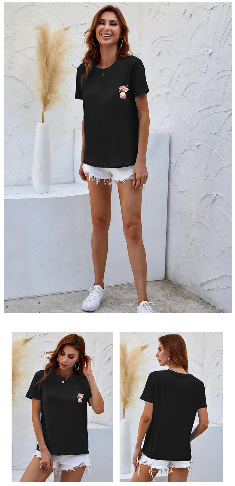 Round Neck Short Sleeves Top