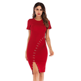 Red Bodycon Solid Dress