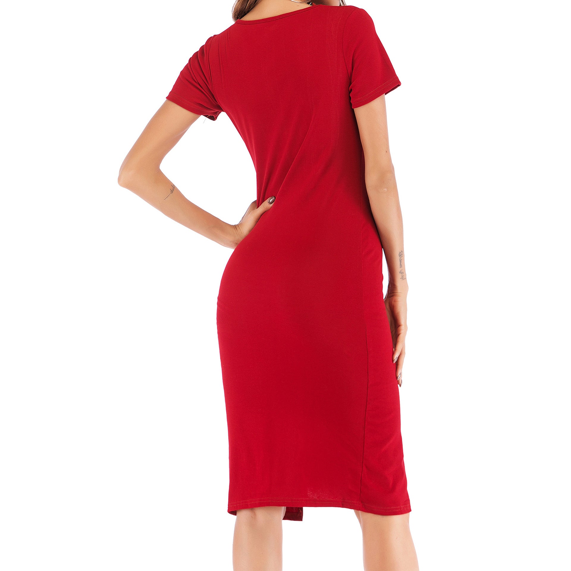 Red Bodycon Solid Dress