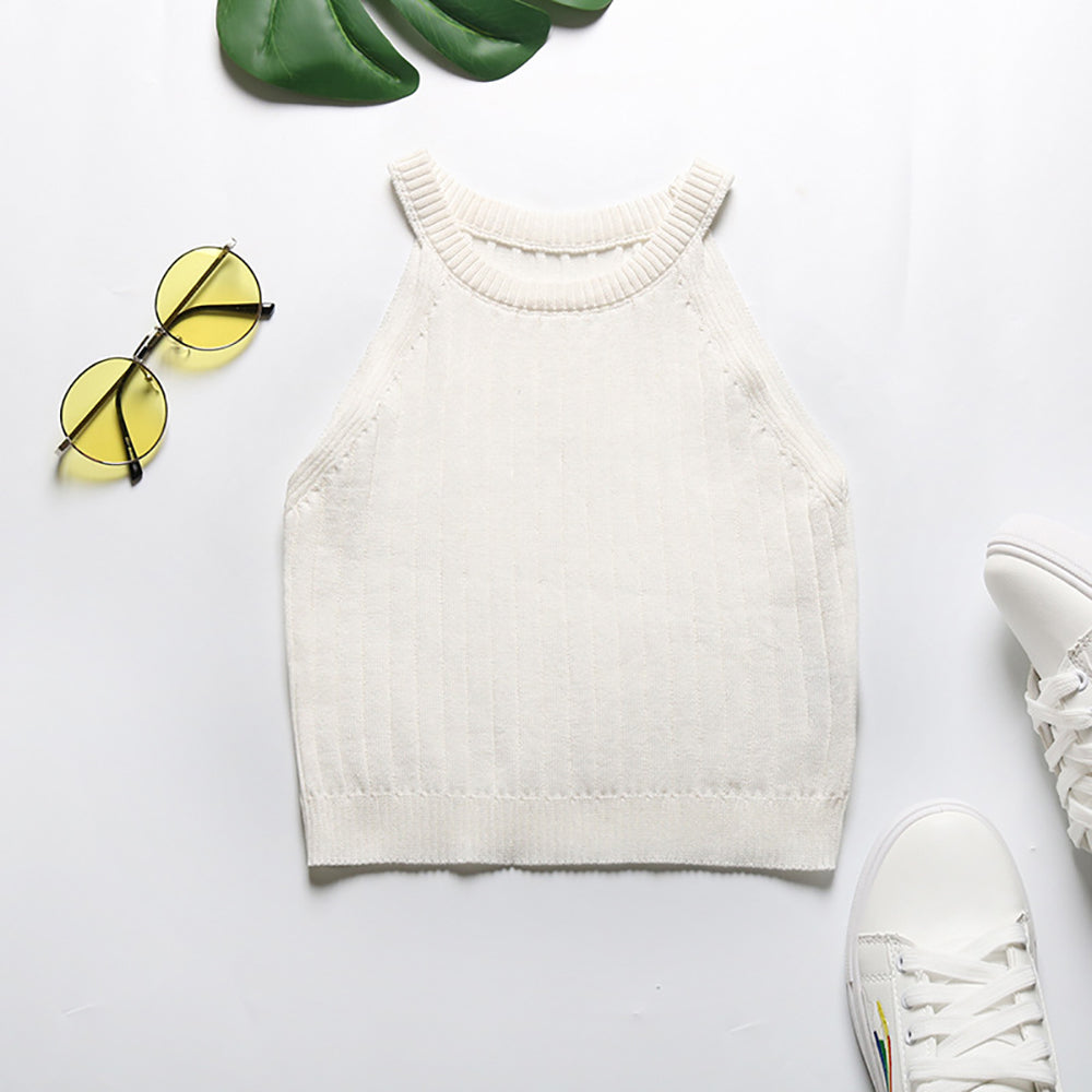 Women Round Neck Crop Top