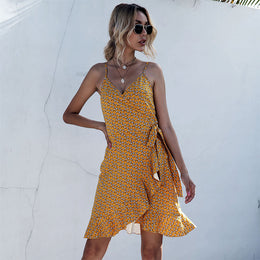 Women Yellow Floral Dress