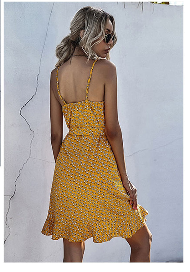 Women Yellow Floral Dress