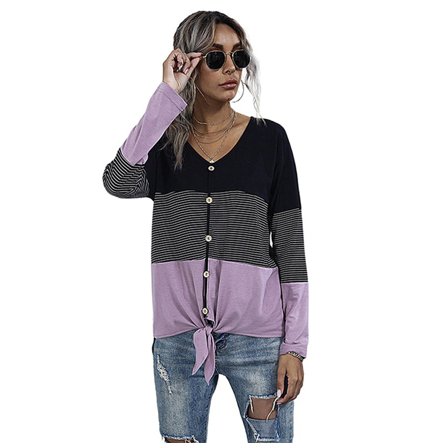 Women Black & White Colourblocked Shirt Style Longline Top