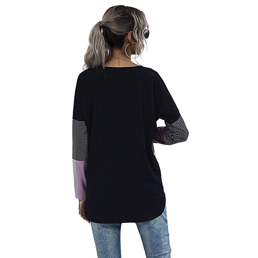 Women Black & White Colourblocked Shirt Style Longline Top