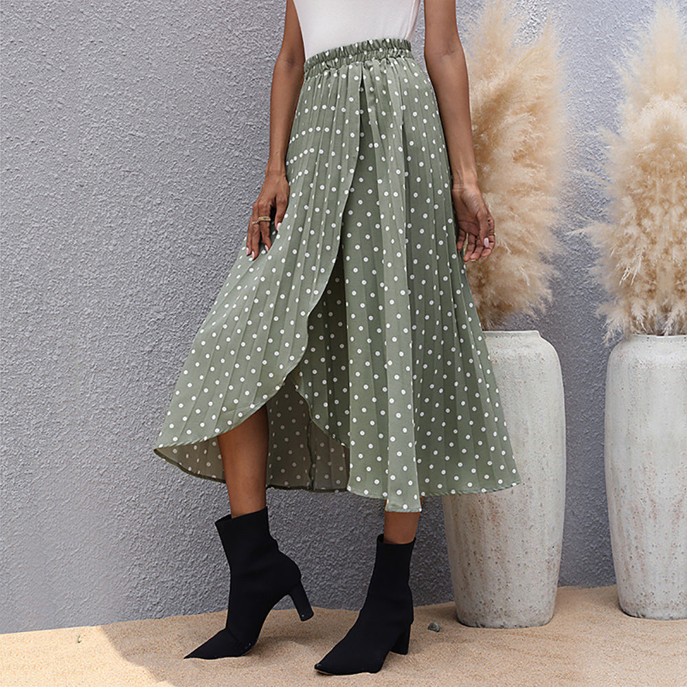 Midi Flared Wrap Skirt