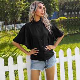 Black Solid High Neck Top