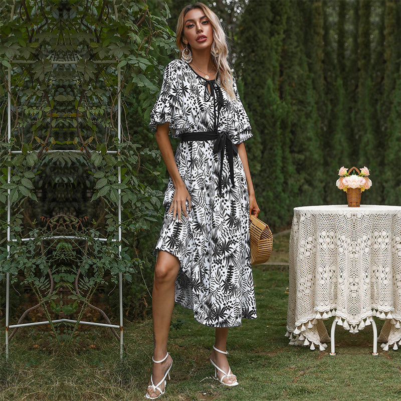 Women White Printed Fit & Flare Dress