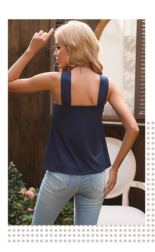 Tie-Up Neck Knitted Top