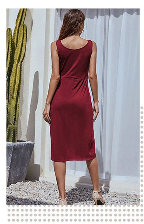 Women Maroon Wrap Dress