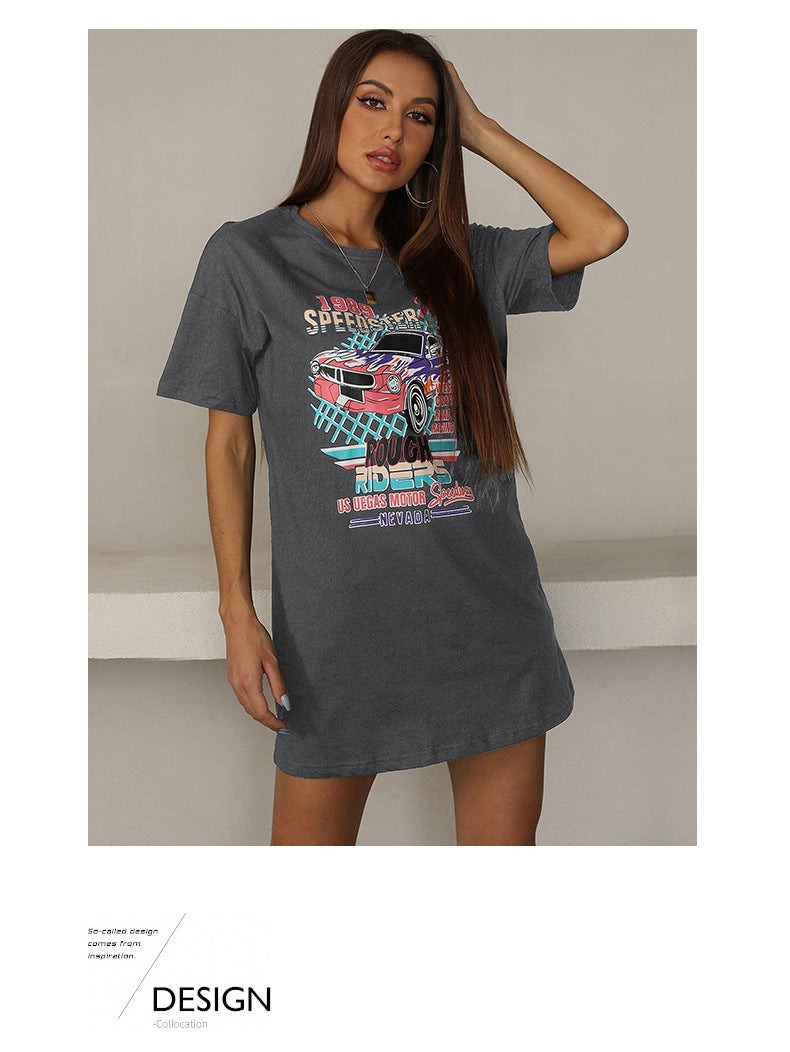 Graphic Printed T-shirt Mini Dress