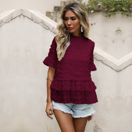 Women Maroon Peplum Tops