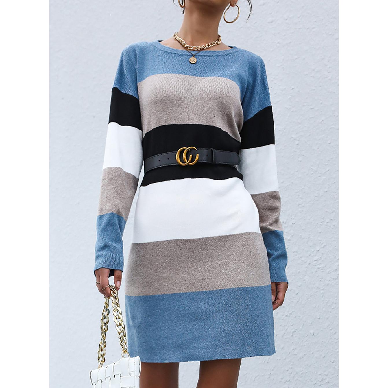 Colourblocked Georgette Bodycon Dress