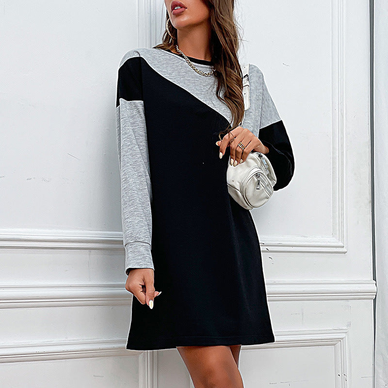 Women Black Colourblocked A-Line Dress