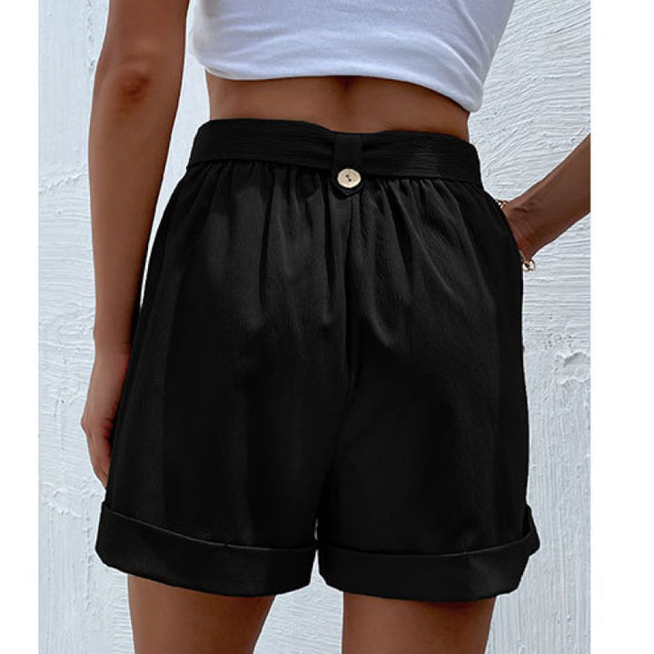 Women Black Mid-Rise Casual Shorts