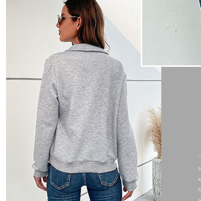 Shirt Collar Self Design Top