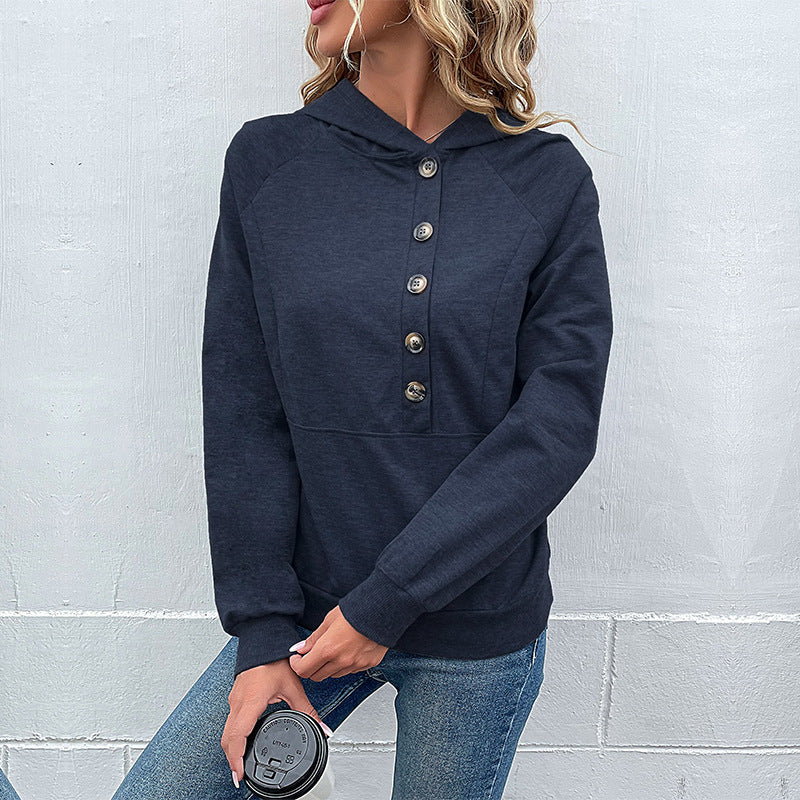 Blue Hooded Front Open Sweatshirts