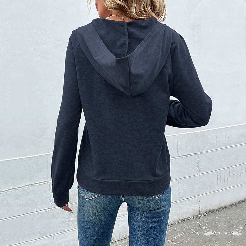 Blue Hooded Front Open Sweatshirts