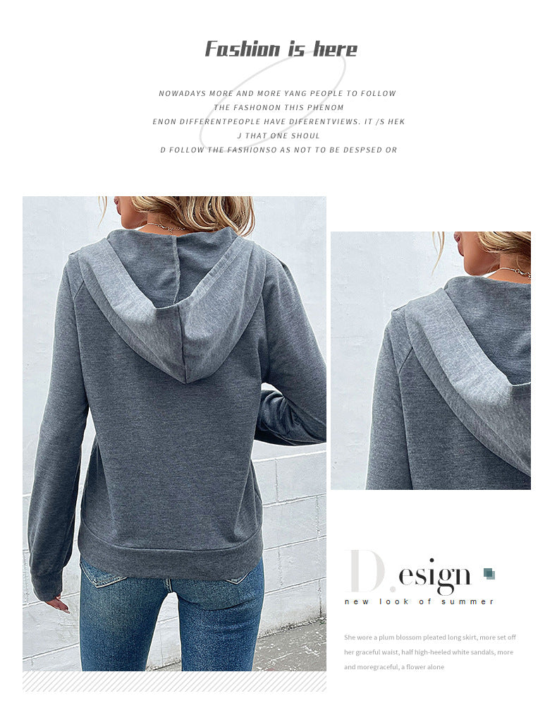 Hooded Cuffed Sleeves Shirt Style Top
