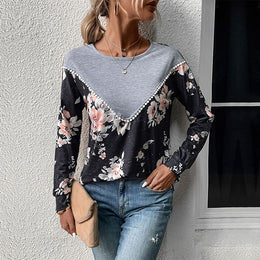 Floral Printed Cuffed Sleeves Top