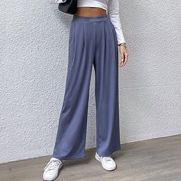 High-Rise Easy Wash Pleated Parallel Trousers
