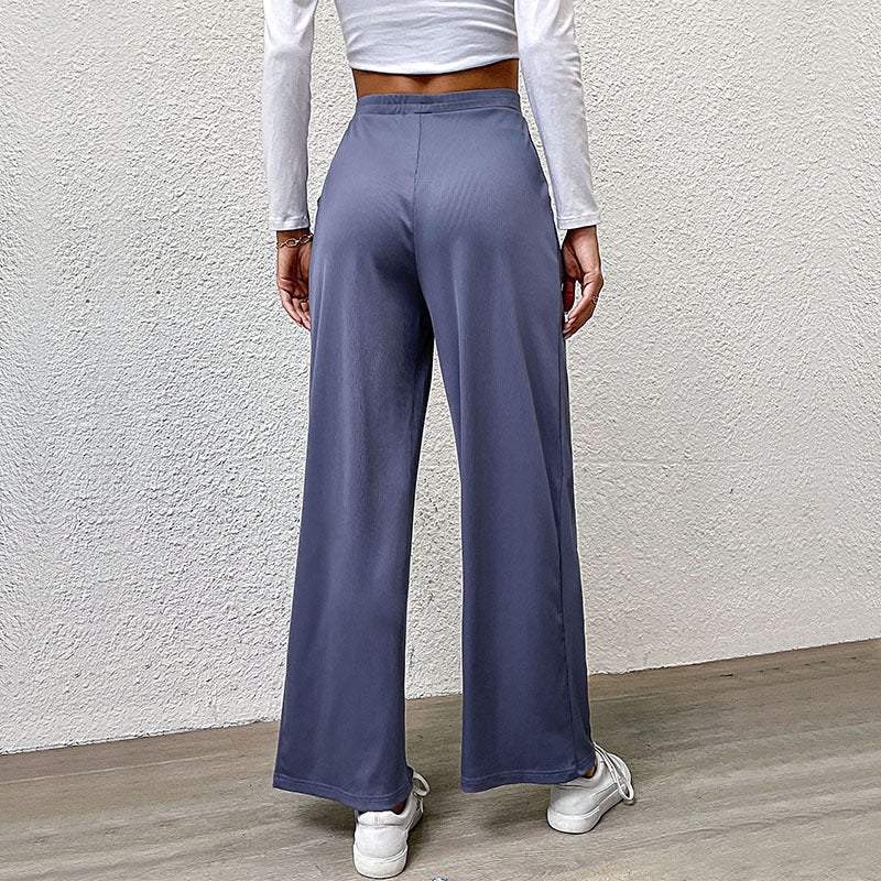 High-Rise Easy Wash Pleated Parallel Trousers