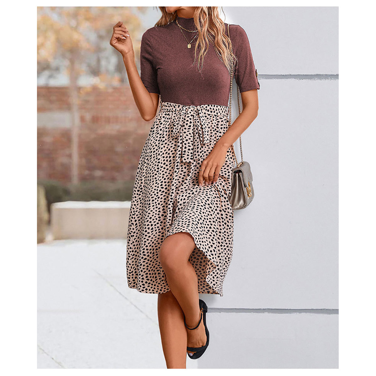 Abstract Print A-Line Dress