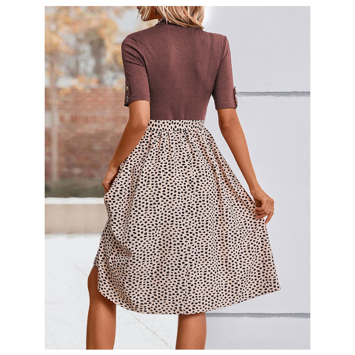 Abstract Print A-Line Dress