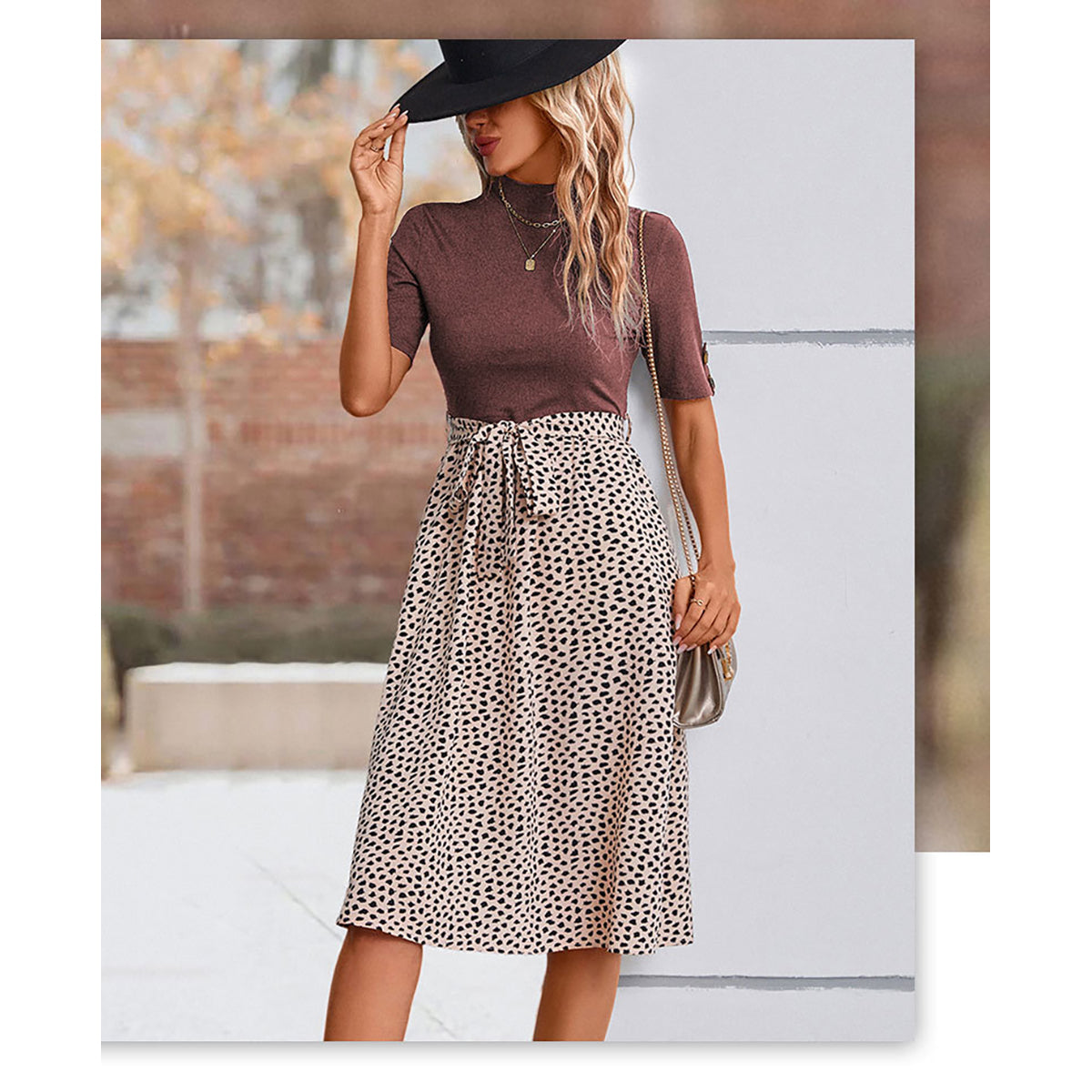 Abstract Print A-Line Dress