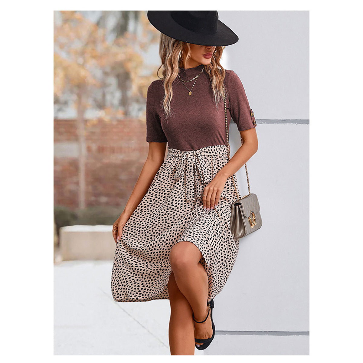 Abstract Print A-Line Dress