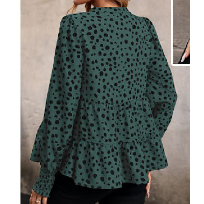 Polka Dot Printed Tiered Top