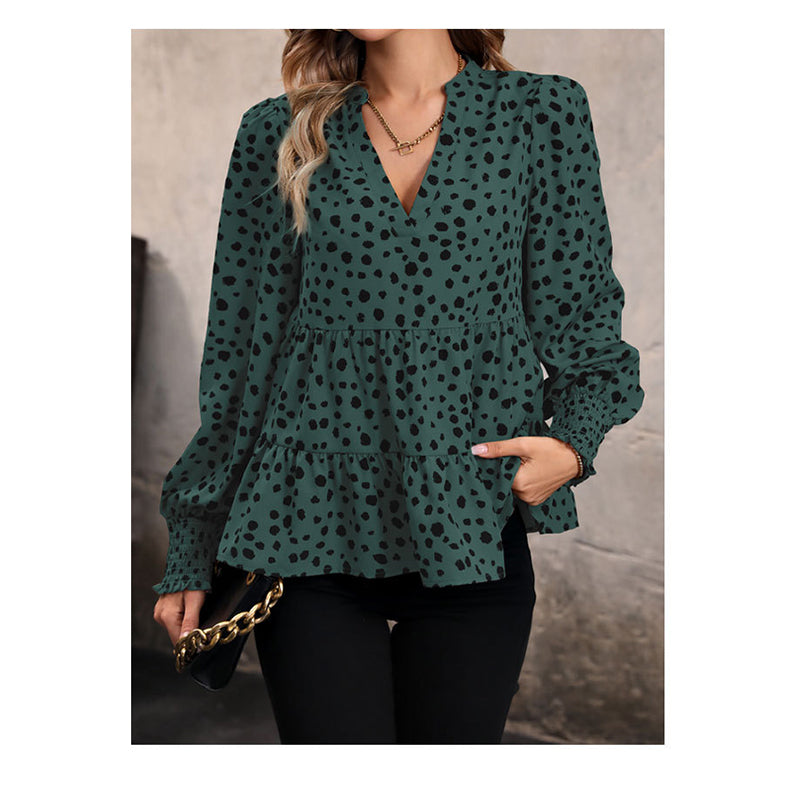 Polka Dot Printed Tiered Top