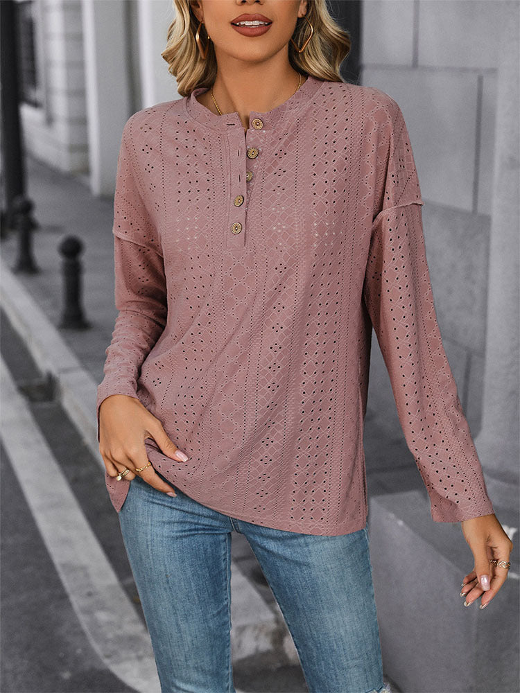 Women Crochet Round Neck Top