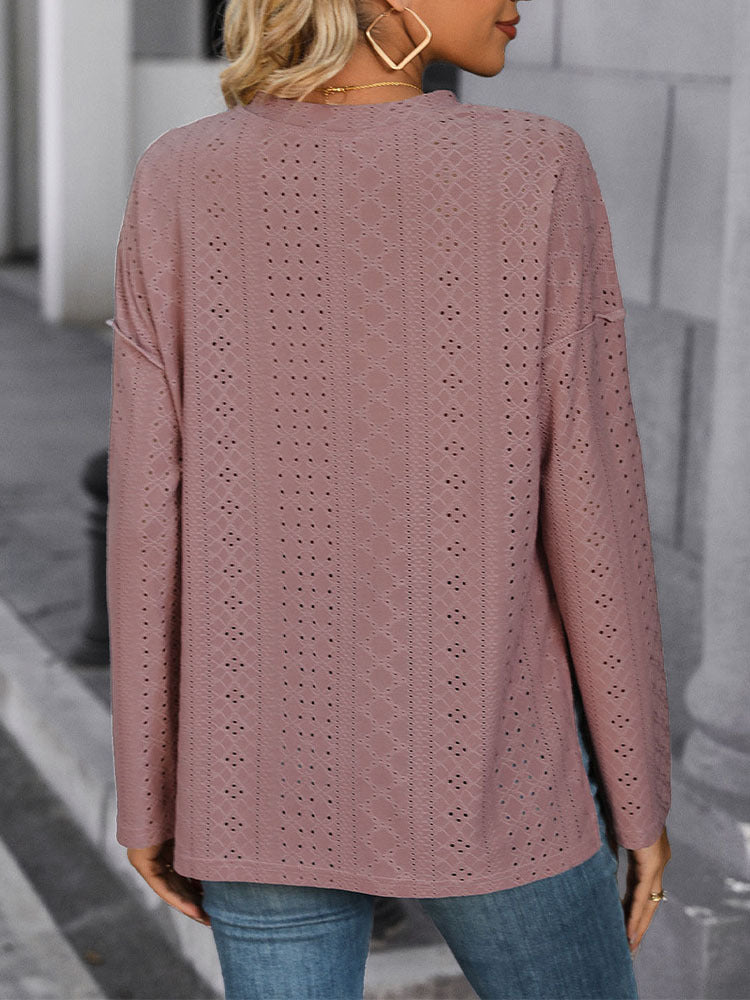 Women Crochet Round Neck Top